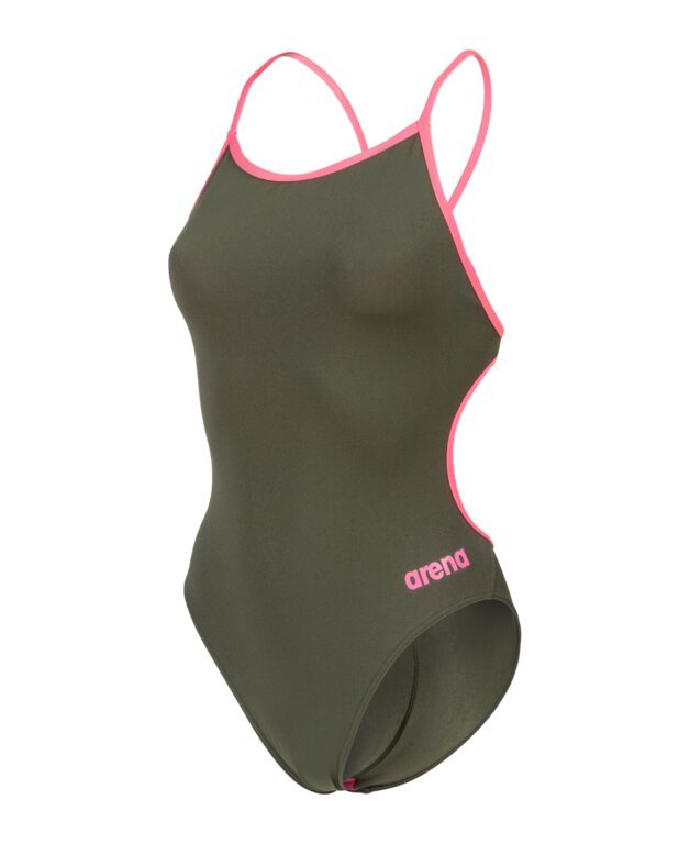 Arena - Women's Swimsuit Lace Back (Dark Sage-Shocking Pink) 