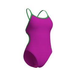 Arena - Women's Swimsuit Lace Back (Very Fuchsia-Team Green) 
