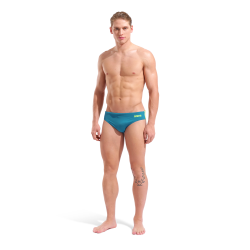 Arena - Men's Team Swim Briefs Solid (Blue Cosmo-Artic Lime)