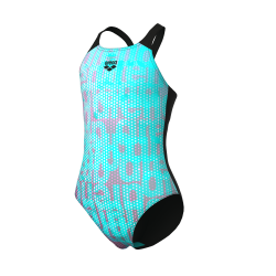 Arena - Girl's Multicolours Swimsuit V Back (Water Multi-Black)