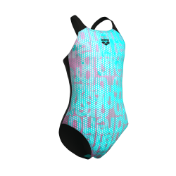 Arena - Girl's Multicolours Swimsuit V Back (Water Multi-Black)