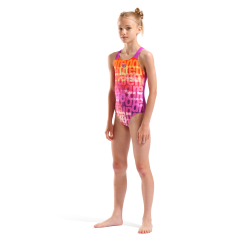 Arena - Girl's Multicolours Swimsuit V Back (Pink Multi-Black)