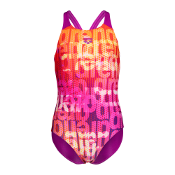 Arena - Girl's Multicolours Swimsuit V Back (Pink Multi-Black)