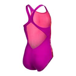 Arena - Girl's Multicolours Swimsuit V Back (Pink Multi-Black)