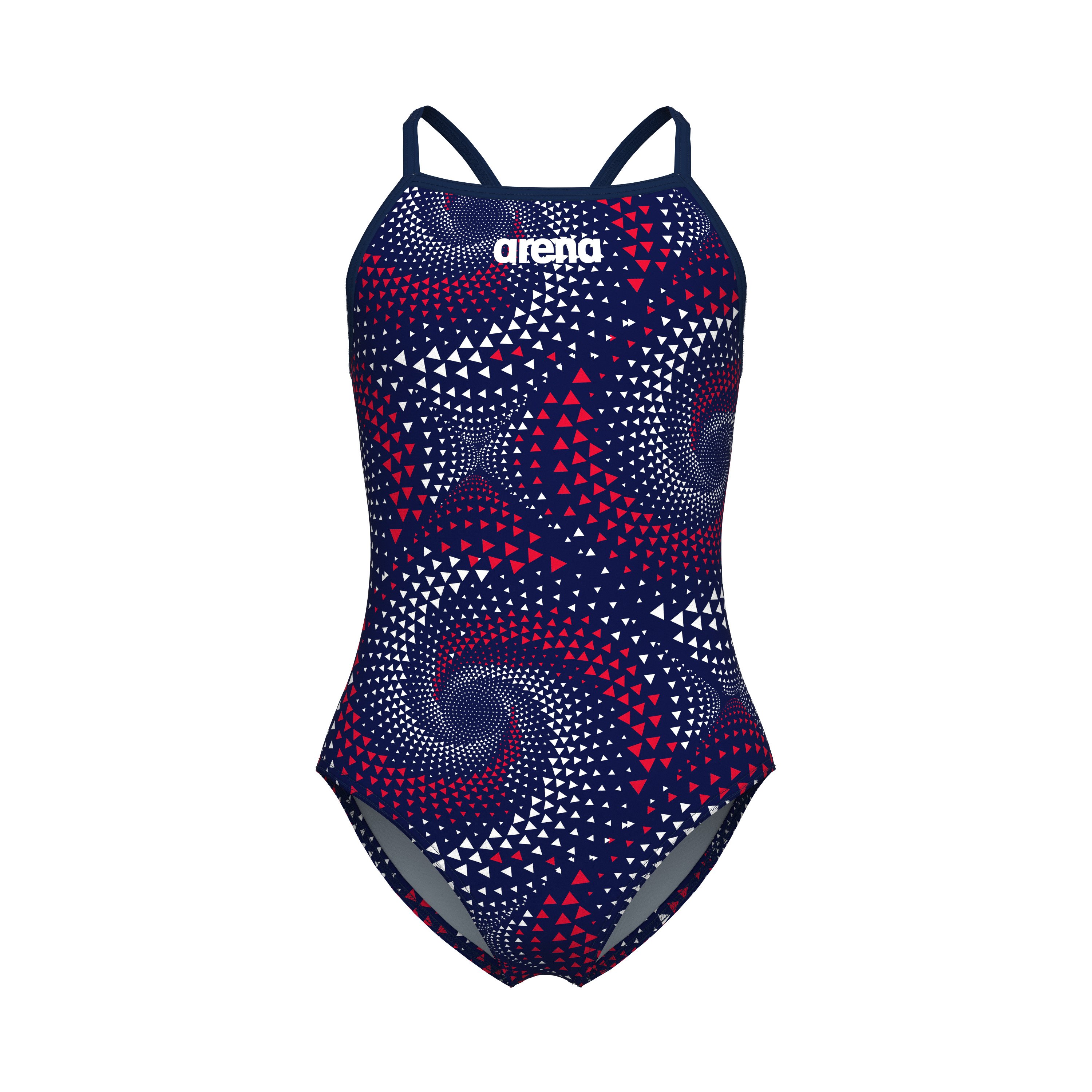 Arena - Girls Freeflow Swimsuit lightdropback (Navy/red,White,blue) 