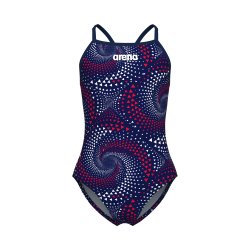 Arena - Girls Freeflow Swimsuit lightdropback (Navy/red,White,blue) 