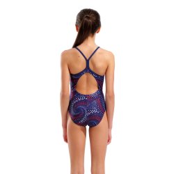 Arena - Girls Freeflow Swimsuit lightdropback (Navy/red,White,blue) 