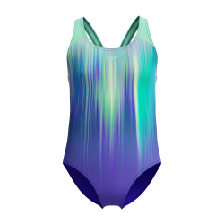 Speedo - Girls Placement Splashback Swimsuit Blue/Purple