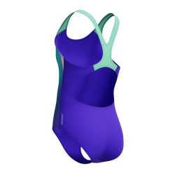 Speedo - Girls Placement Splashback Swimsuit Blue/Purple