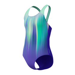 Speedo - Girls Placement Splashback Swimsuit Blue/Purple