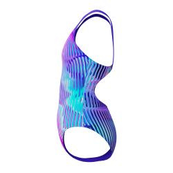 Speedo - Girls Allover Splashback Swimsuit Blue/Purple