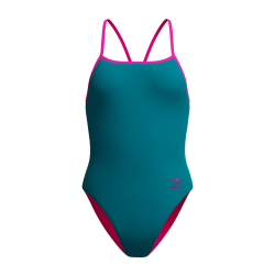 Speedo - Women's Solid turnback (Peacock) 