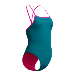 Speedo - Women's Solid turnback (Peacock) 