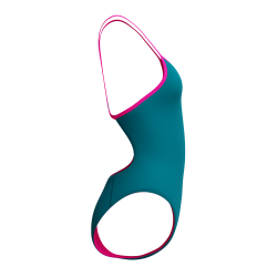 Speedo - Women's Solid turnback (Peacock) 