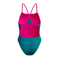 Speedo - Women's Solid turnback (Peacock) 