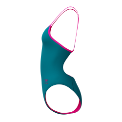 Speedo - Women's Solid turnback (Peacock) 