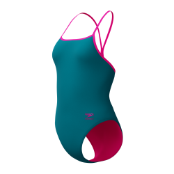 Speedo - Women's Solid turnback (Peacock) 