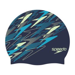 Speedo - Printet Sillicone Cap (Teal/Blue) 