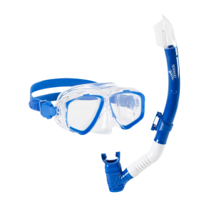 Speedo - Junior Adventure snorkel set (blue/Clear) 