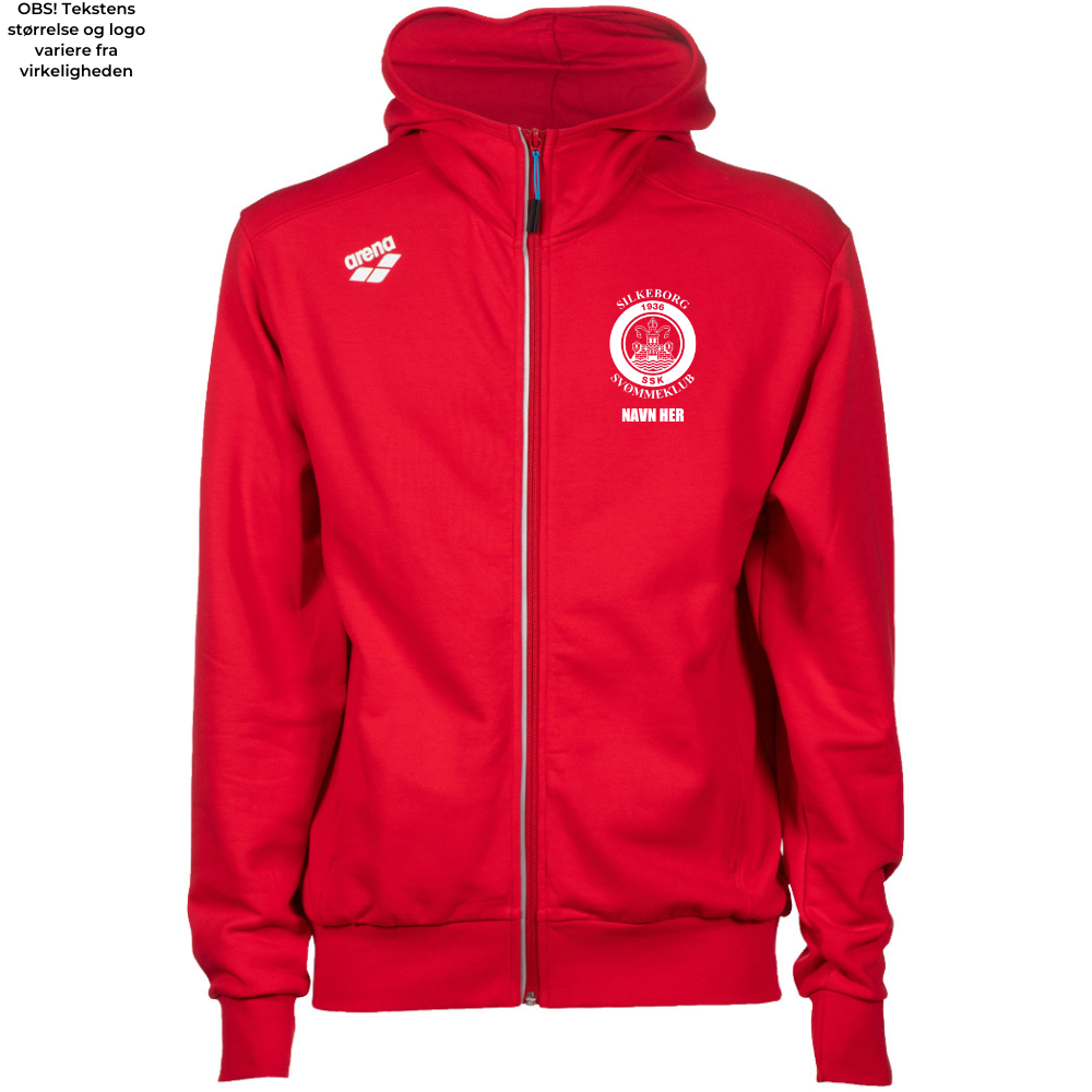 Arena - TEAM HOODED JACKET PANEL (BOMULD) RED - Inkl. logo