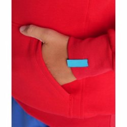 Arena - JR TEAM HOODED SWEAT PANEL (BOMULD) RED