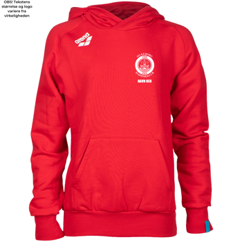 Arena - JR TEAM HOODED SWEAT PANEL (BOMULD) RED - Inkl.  logo