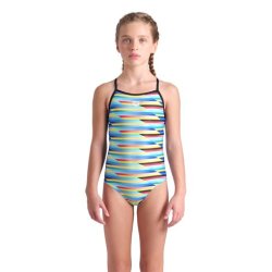 Arena - Girls Racing Stripe Light Drop Back (Multi-Black-Black)