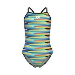 Arena - Girls Racing Stripe Light Drop Back (Multi-Black-Black)