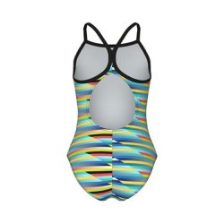 Arena - Girls Racing Stripe Light Drop Back (Multi-Black-Black)