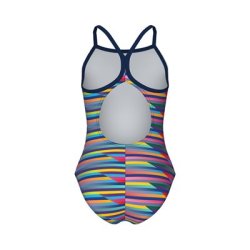 Arena - Girls Racing Stripe Light Drop Back (Multi-Navy-Navy)