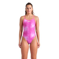 Arena - Woman's Swimsuit Challenge Back Allover Multi-Shocking Pink