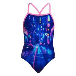 Funkita - Girl's Strapped In One Piece Cyber City