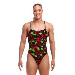 Funkita - Ladies Strapped In One Piece - Black Rose